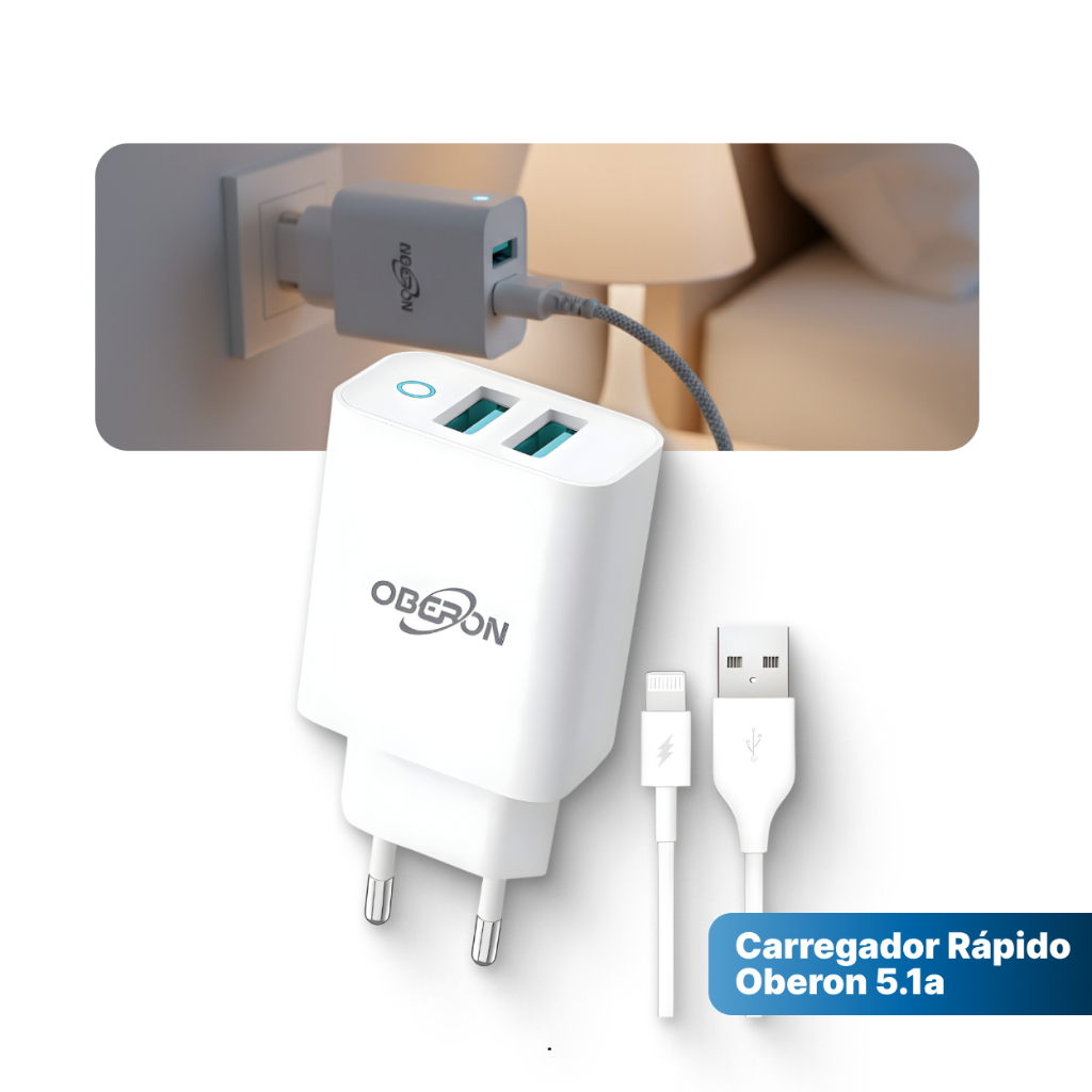 Carregador Rápido Para IPhone Lightning 5.1a 2 Po