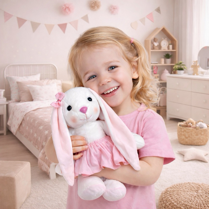 Coelho de Pelúcia Infantil 35cm Antialérgico Dec