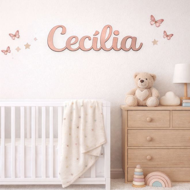 Nome Personalizado em Acrílico Espelhado | Decora
