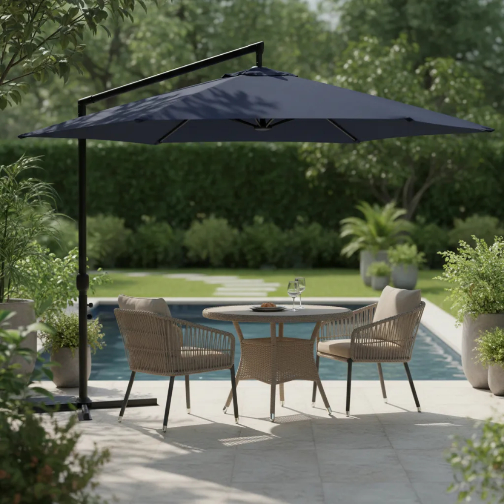 Ombrelone Suspenso 3,0m com Base Lateral | Design 