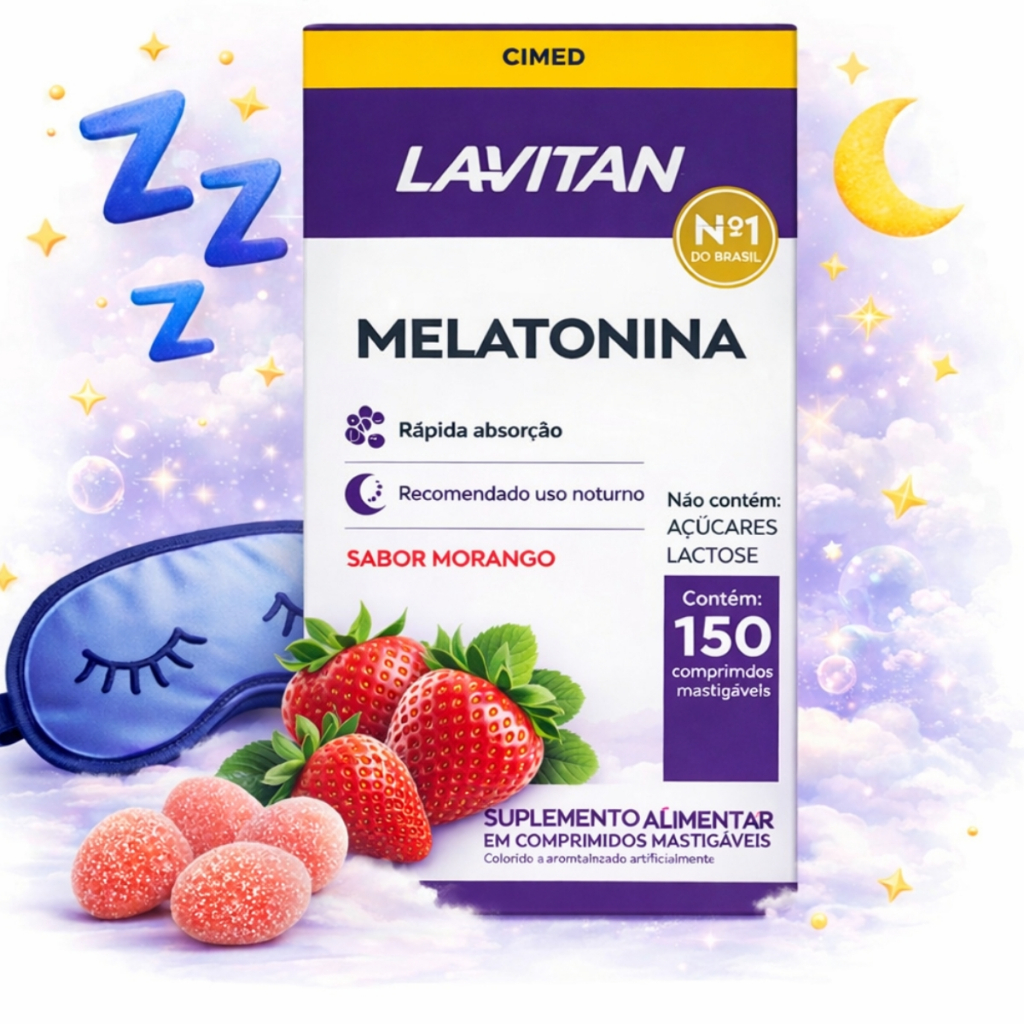 Lavitan Melatonina Morango 150 Comprimidos Mastig�