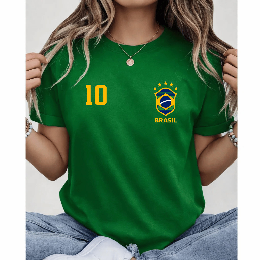 Camiseta Feminina Masculina Camisa 10 Brasil T-shi