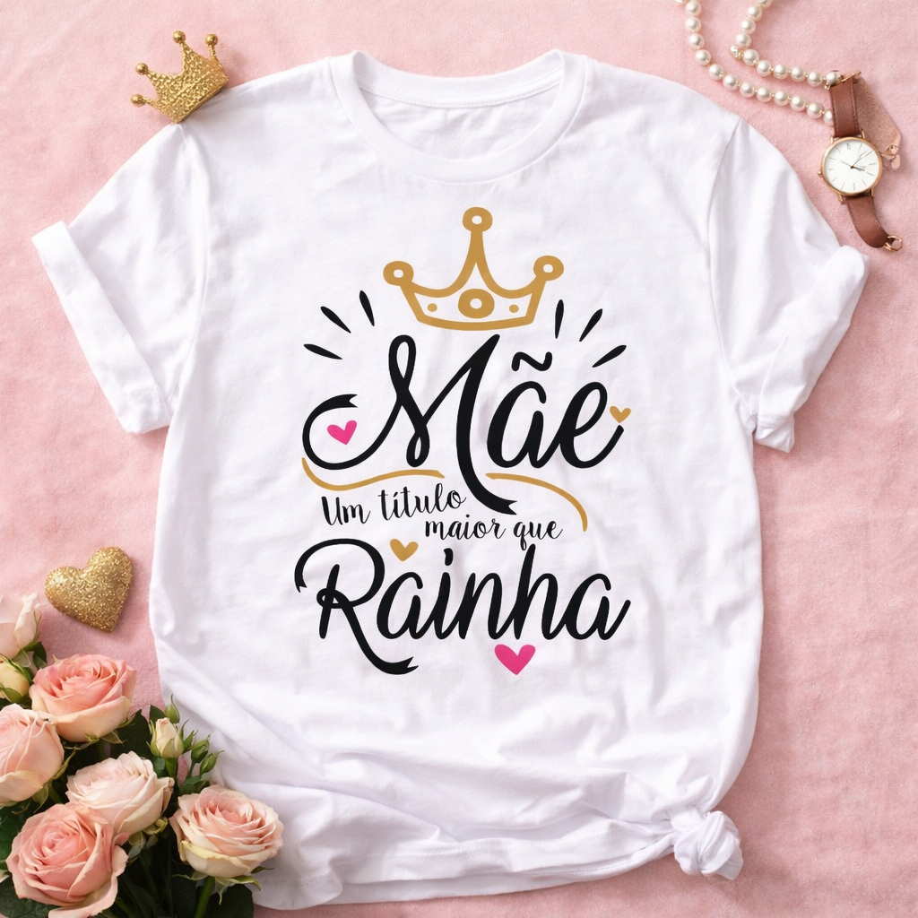 Camiseta Dia Das Mães Rainha Camisa Especial Mãe