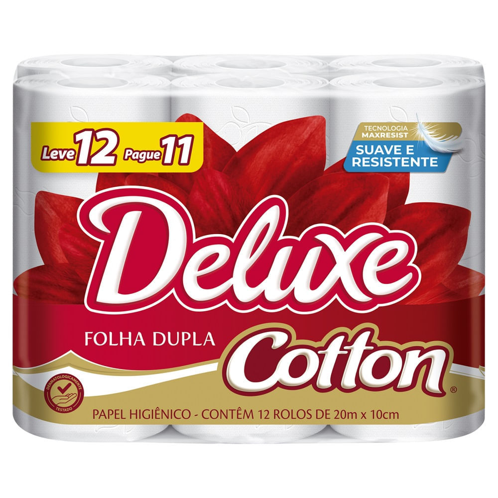 Papel Higiênico Deluxe Cotton Folha dupla 20 Metr