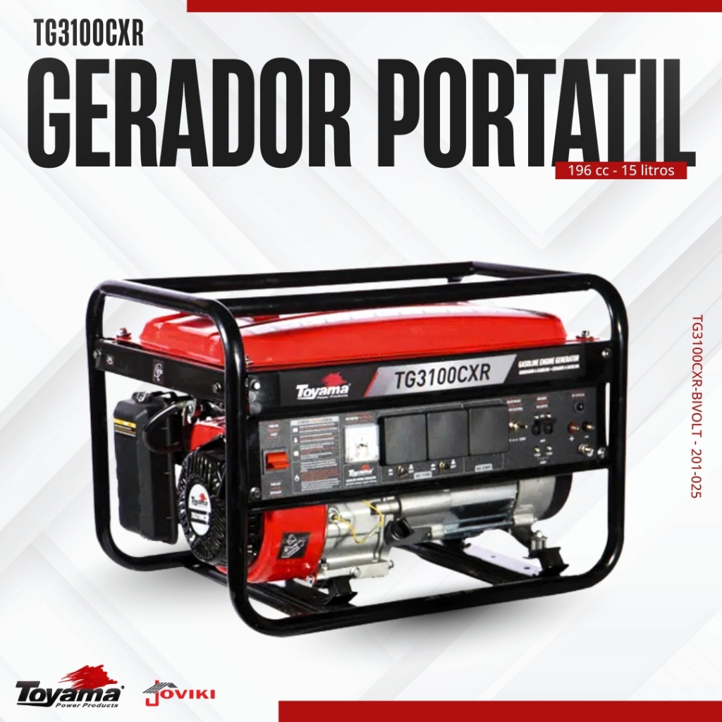 Gerador Toyama TG3100CXR Gerador Bivolt 3,1 kW Mo