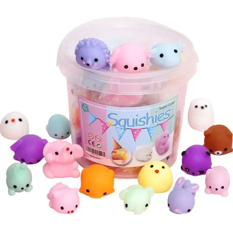 KIT 60 Squishy Bichinho Macio Fofo de Apertar Anti