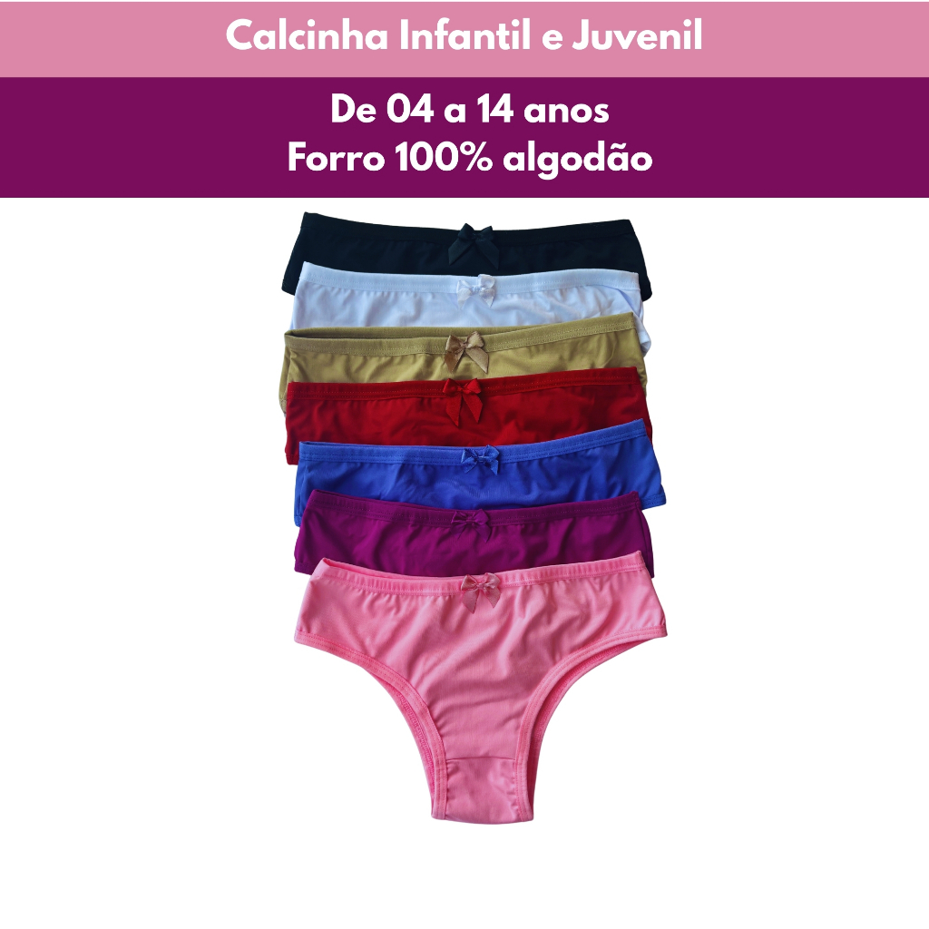 Kit Calcinha Infantil Juvenil Menina Moça Forro 1