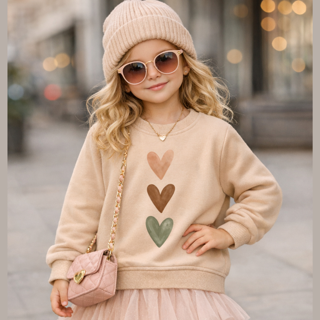 Moletom Casaco Infantil Corações Colorido Delica