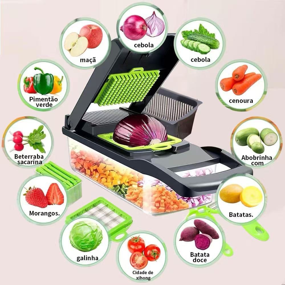Fatiador de Legumes 16 em 1 Cortador Ralador Picad