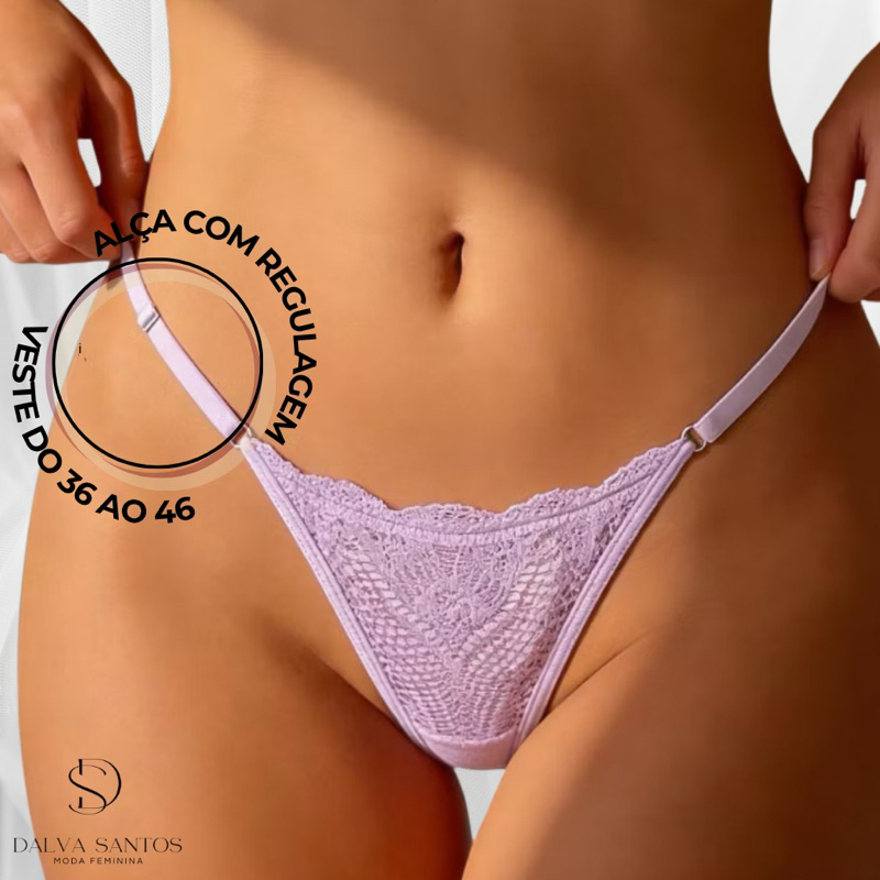 kit com 5 unidades de calcinha RENDA fio dental re