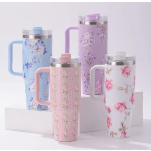 Garrafa 1200ml Térmica Estampa Floral Capinha Sil