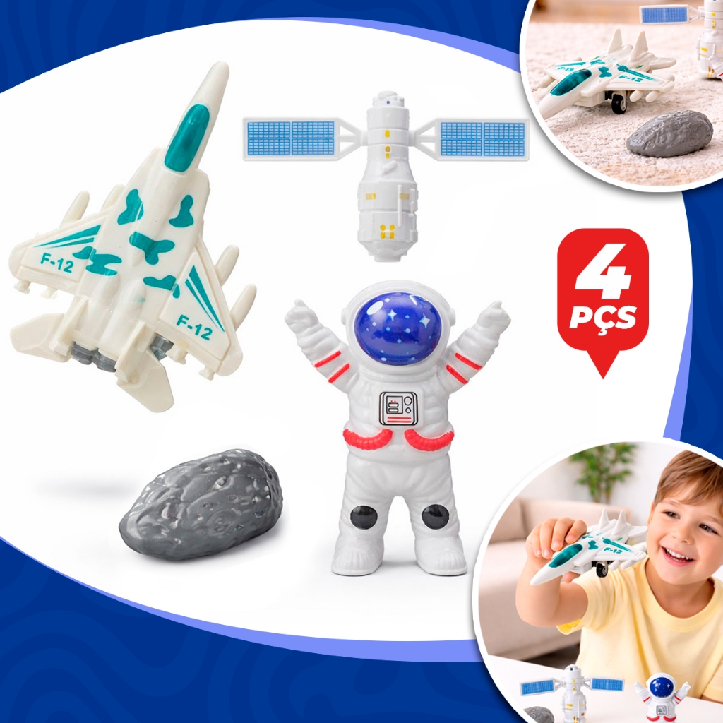 Kit  Brinquedo Explorador Espacial Infantil 4 Pçs