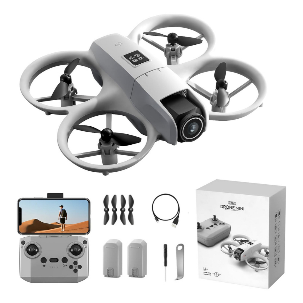 Mini Drone GT3 D1 Pro Câmera Dupla 180 Sensor Evi