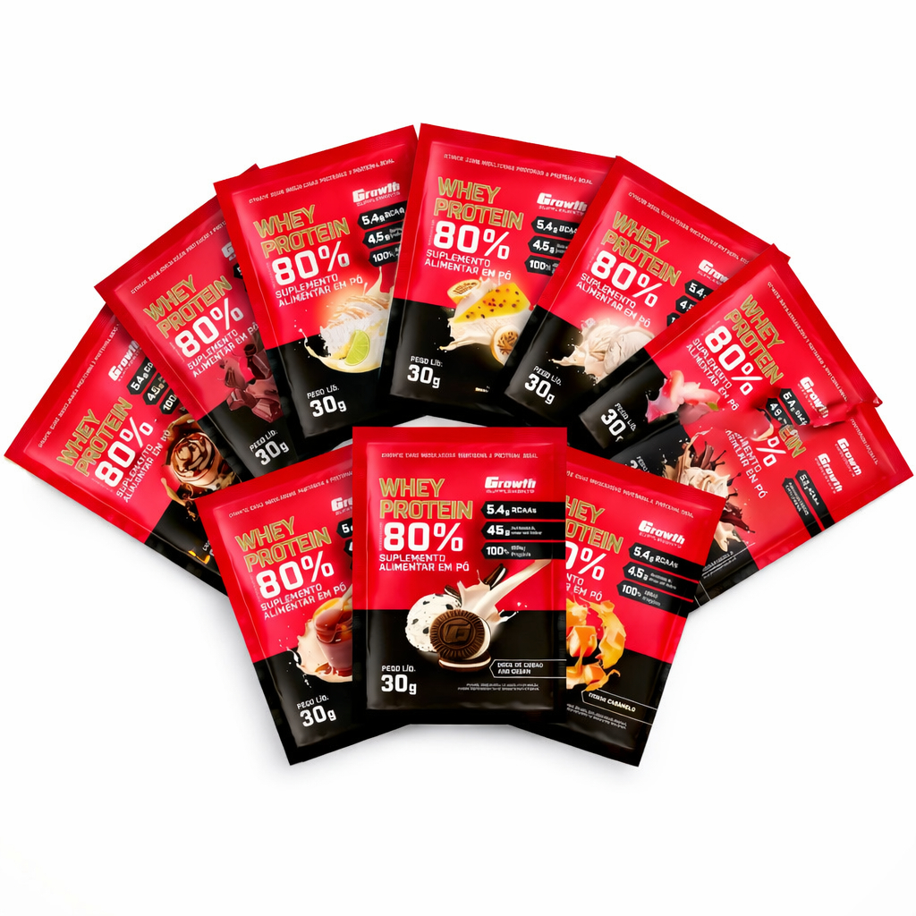 Sachês Whey Protein 80% 30g Sabores Variados Prot