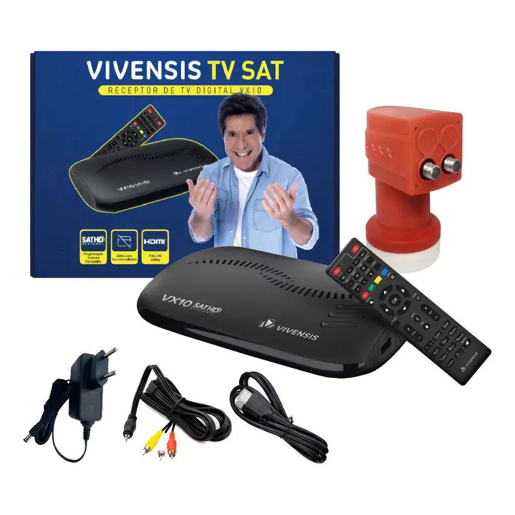 Kit Receptor De Tv Vivensis Vx10 Sat Hd + Lnbf Dup