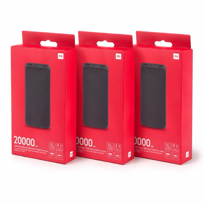 Bateria Portátil Xiaomi 20000mAh 18W Carregamento