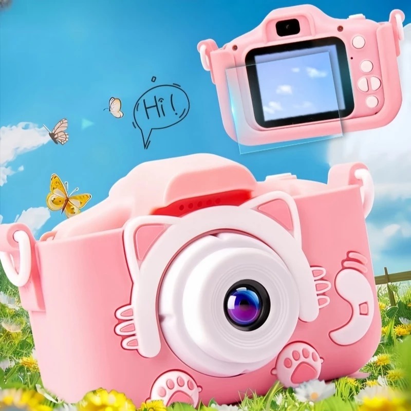 Mini Câmera Infantil Mini Recarregável Com Capa 