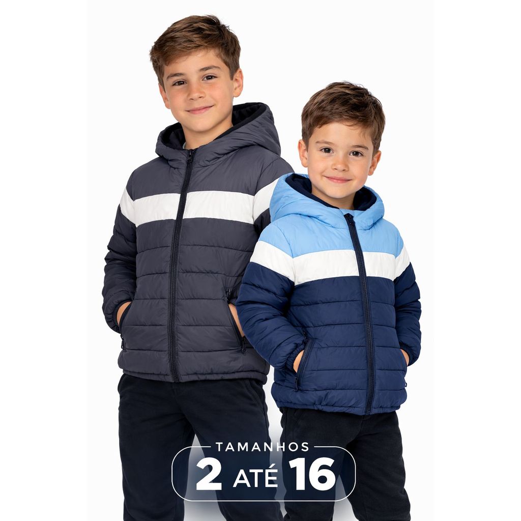 Jaqueta, Casaco Puffer Infantil Impermeável Premi