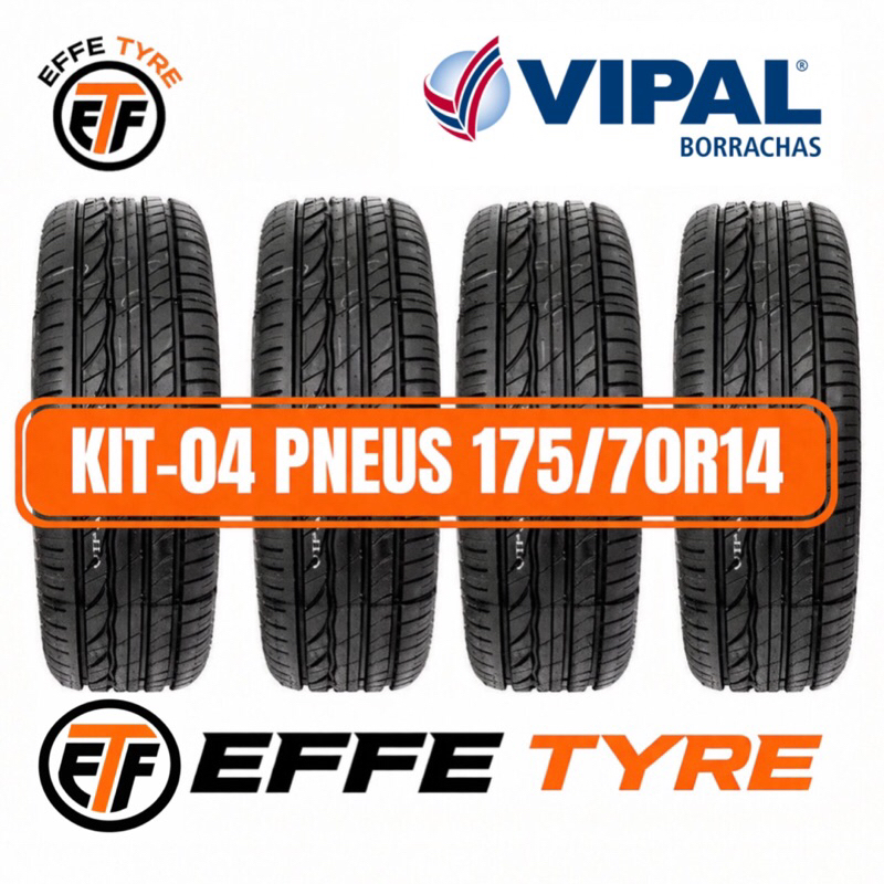 Jogo Com 4 Pneus 175/70 14 R14 Borracha Vipal Ecol
