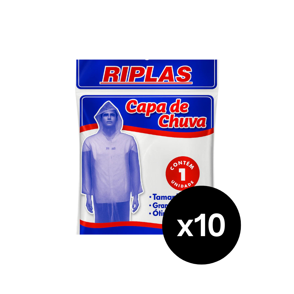 Kit 10 Capas de Chuva Transparentes Descartáveis 