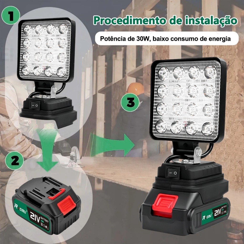 Lâmpada LED de Emergência Wireless para Bateria 