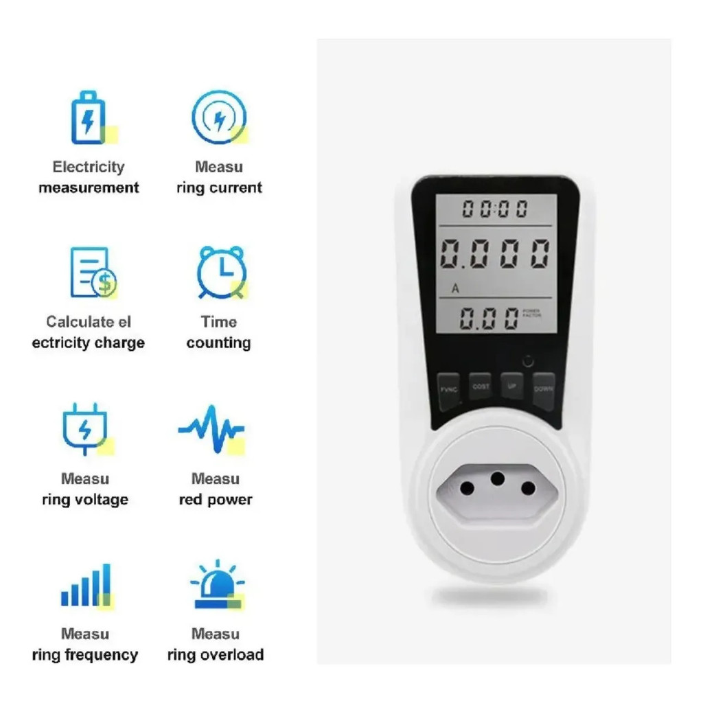 Wattimetro Digital Medidor De Consumo Energia Toma