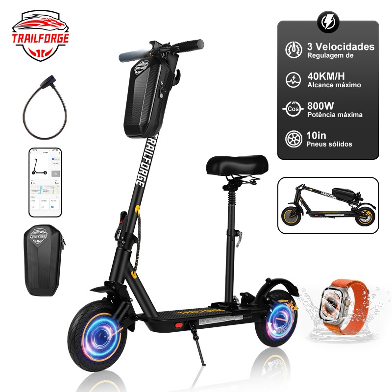 TRAILFORGE-T1 Patinete Elétrico 800W-MAX 1048V12.