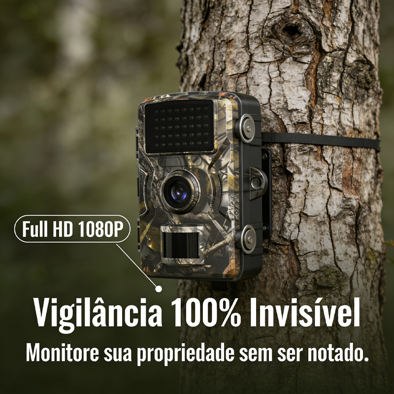 Câmera De Caça 16MP Full HD Visão Noturna Infra