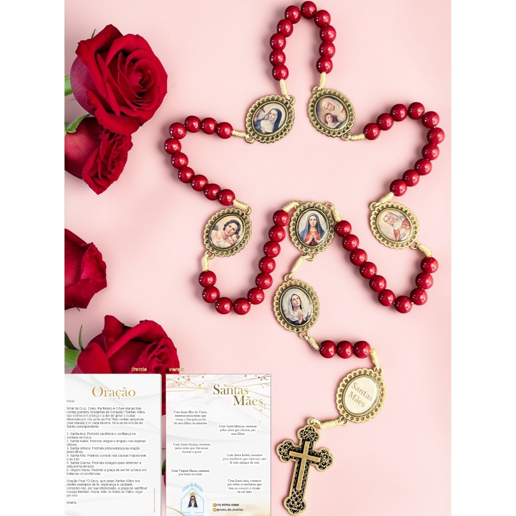 Terço Luxo Santas Mães Santa Rita de Cassia R