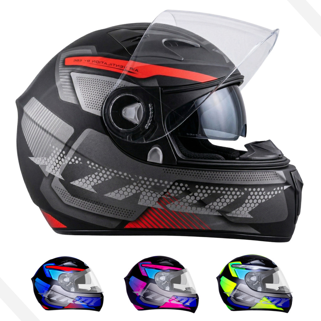 Capacete Ebf Xtroy Furious Óculos Interno Moto Pr