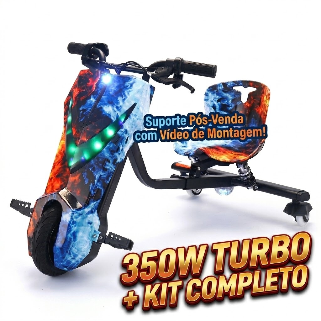 Triciclo Drift Elétrico 350W Profissional 8 Pol S