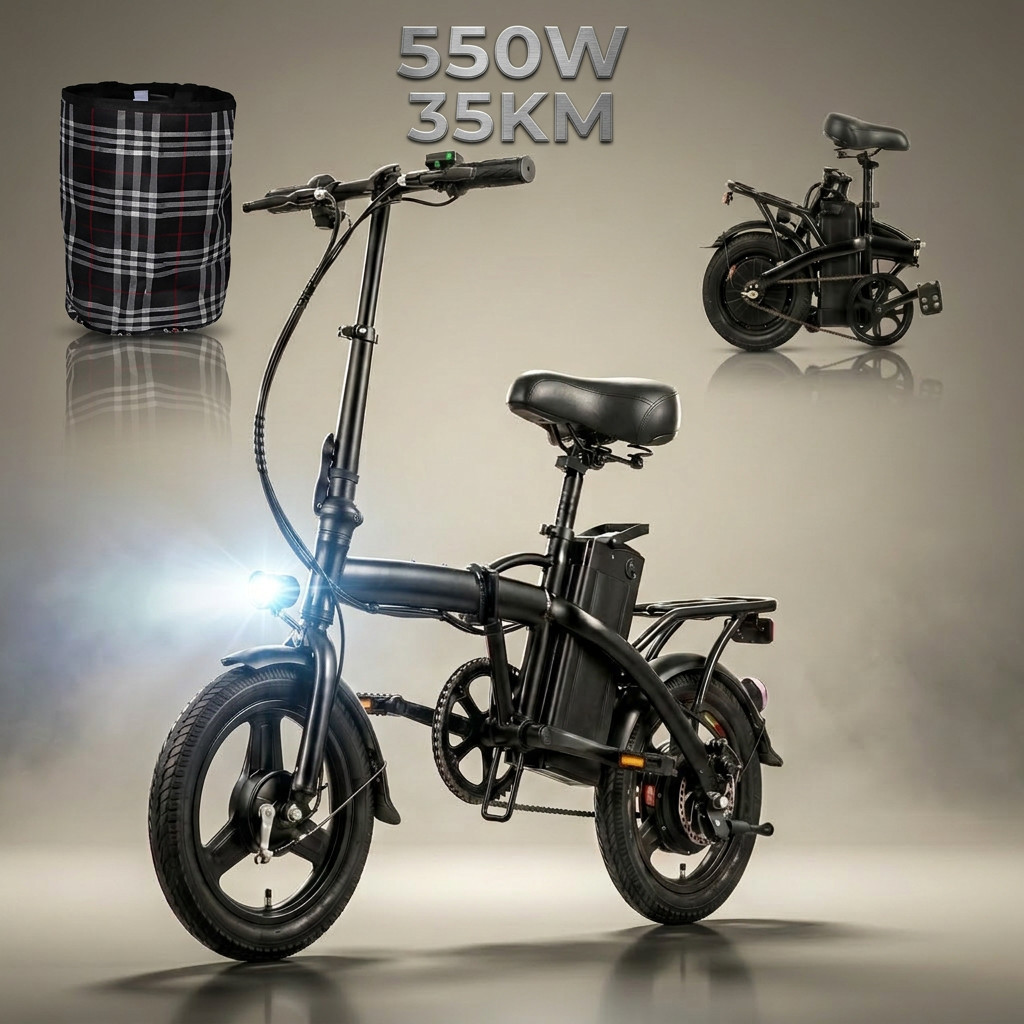 Bicicleta Elétrica Dobrável E-Bike 550W Motor Po