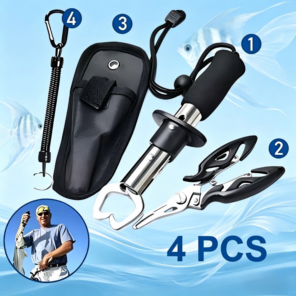 Kit 4/3 Pcs Alicate De Pesca E Ferramentas Multifu