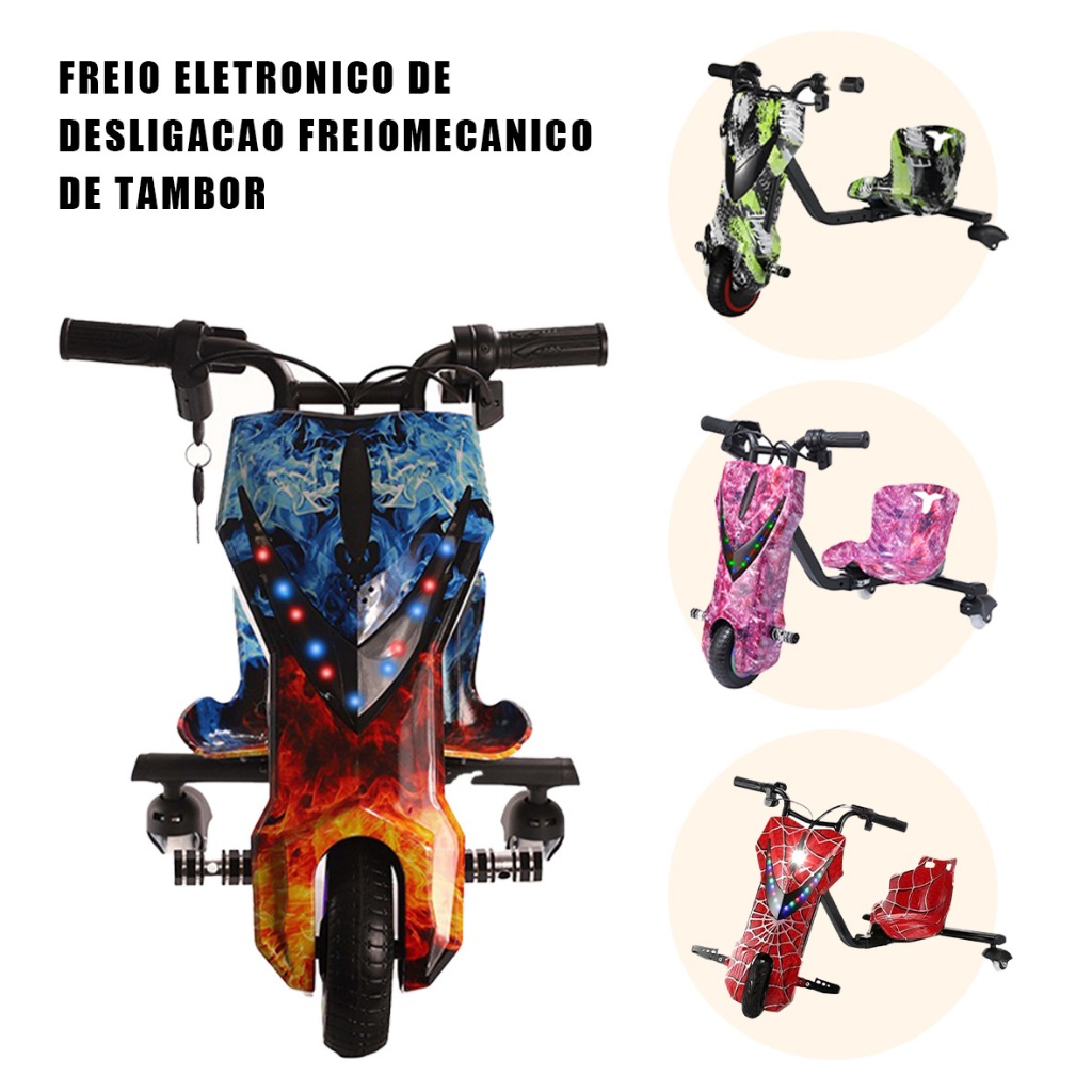 Triciclo Elétrico Infantil e Adulto 350w 8 Polega