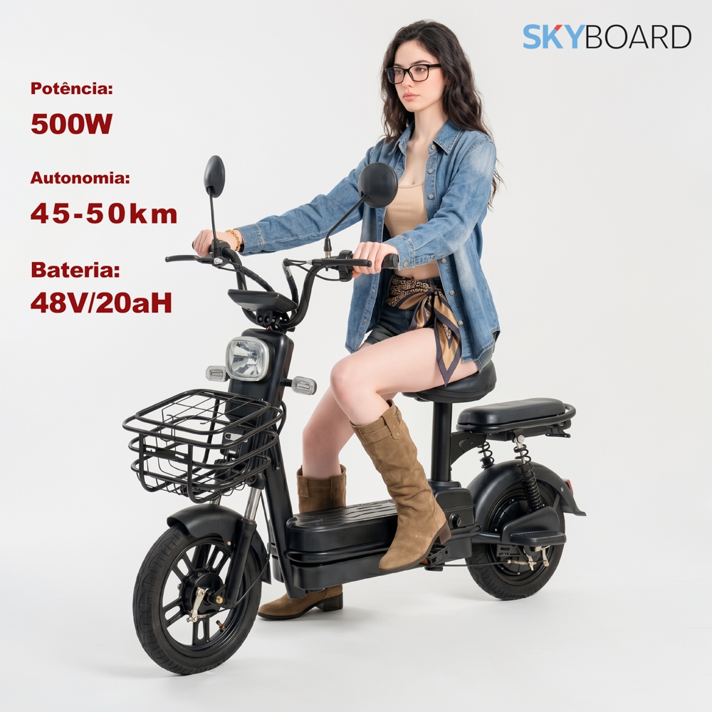 Bicicleta Elétrica SKYBOARD 500W 48V20Ah 50km Aut