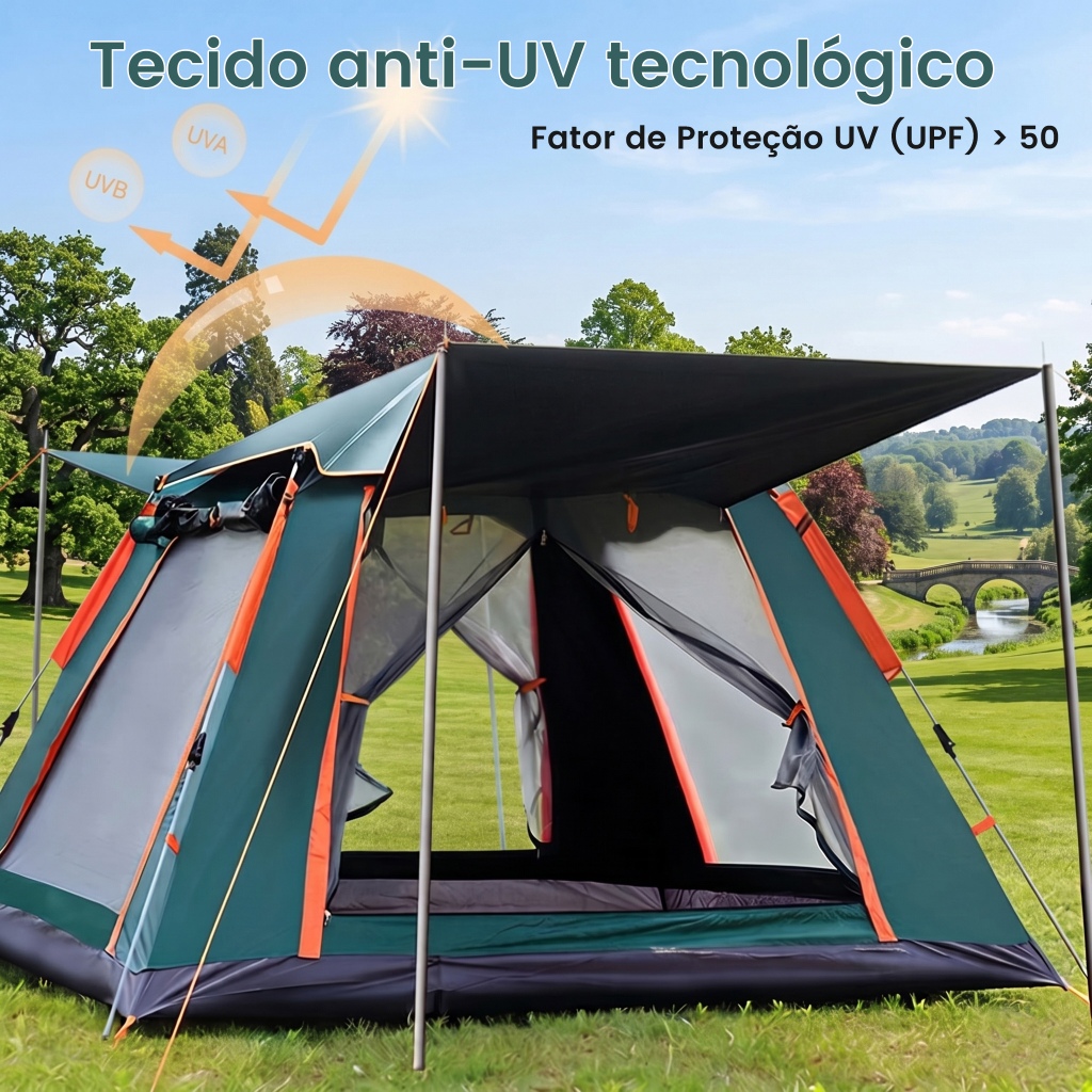 Tenda de camping automática de grande capacidade,