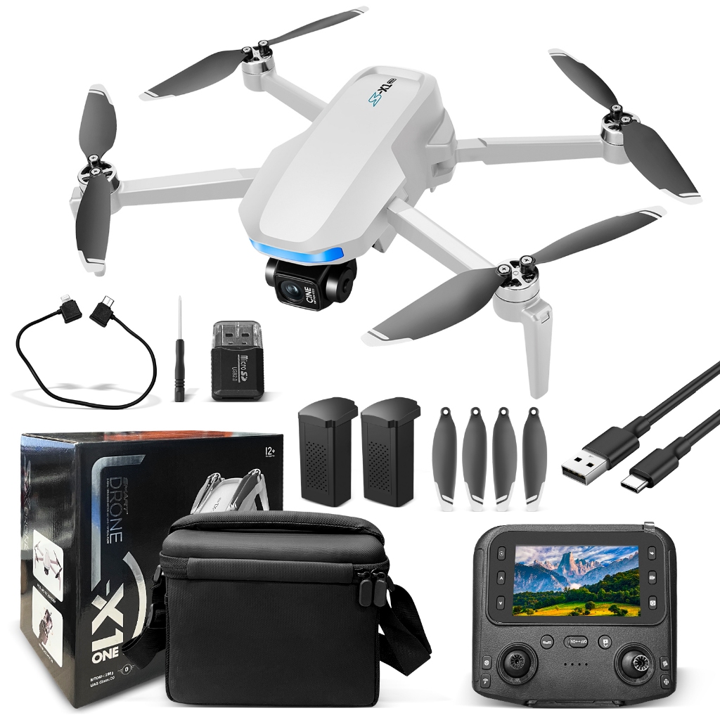 Drone GPS S-X1 Dobrável com Câmera 4K Dupla, Mot