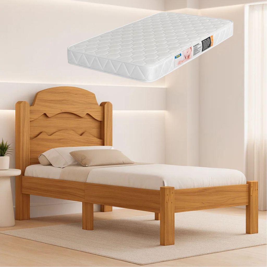 Cama De Solteiro Com Colchão 188×88 Quarto I