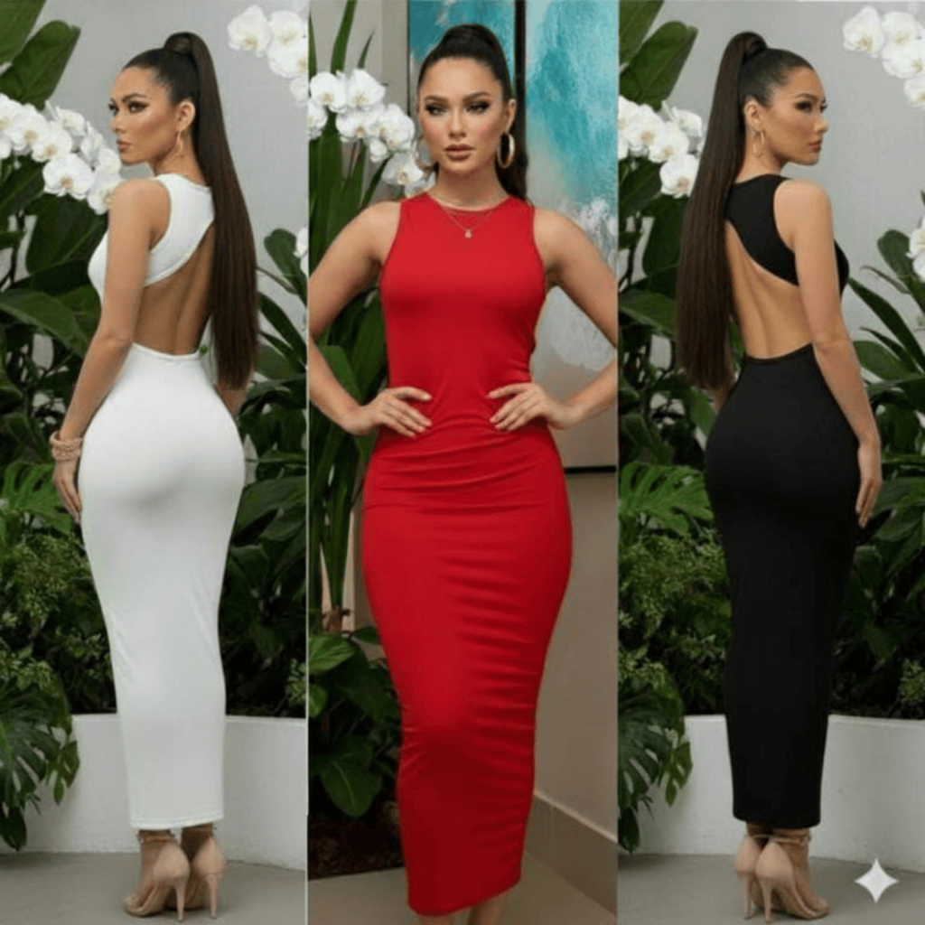 Vestido Feminino estiloso Gringa Sex Costa aberta 