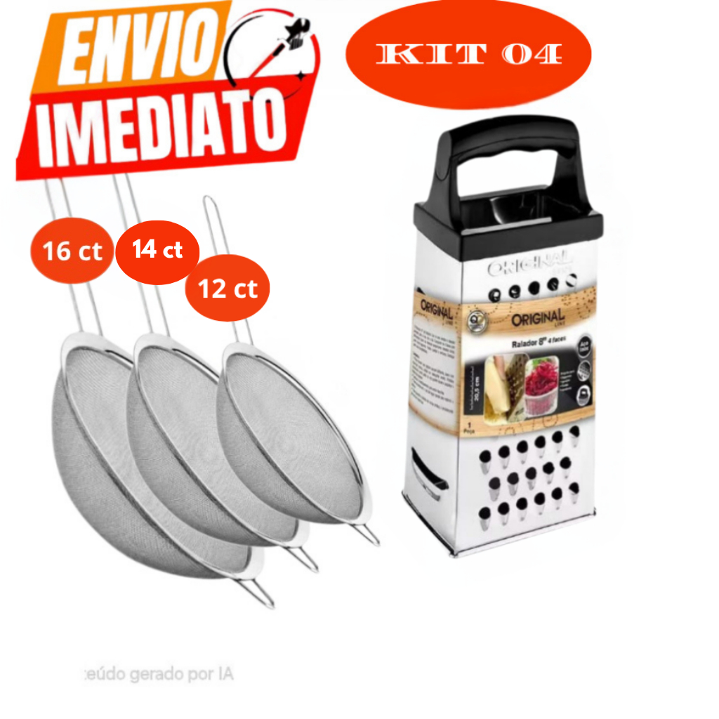 Kit 04, 03; 02 UNIDADES. Peças  Ralador Peneira I