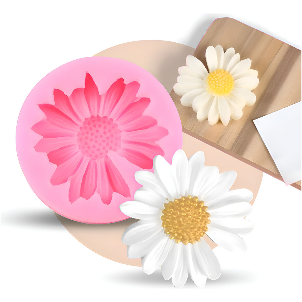 Kit 2 Moldes Silicone Margarida Sabonete Resina Bi