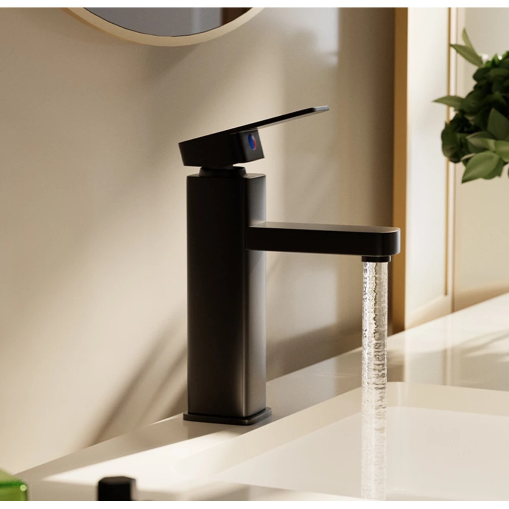 Torneira Quadrada Preta Quente E Fria Torneira De 