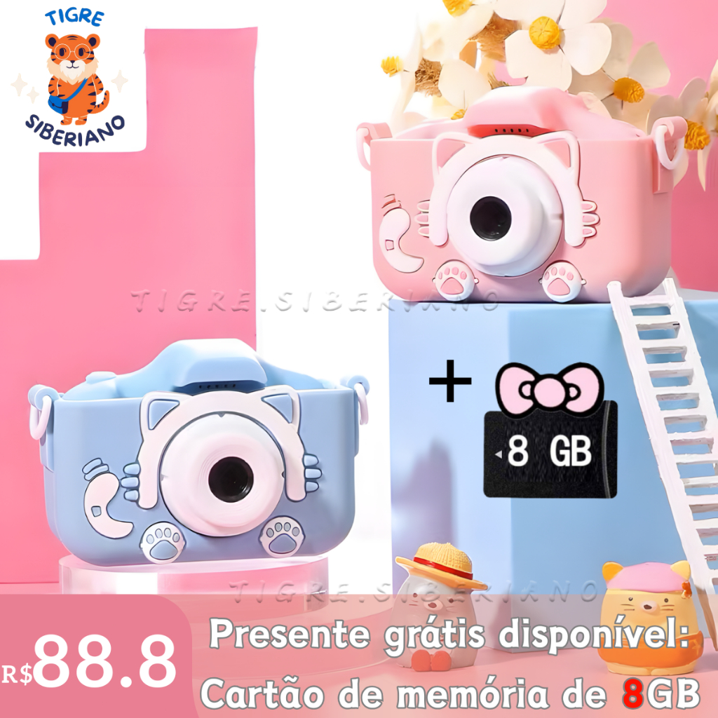 Presente grátis: Cartão 8GB Mini Câmera Infanti