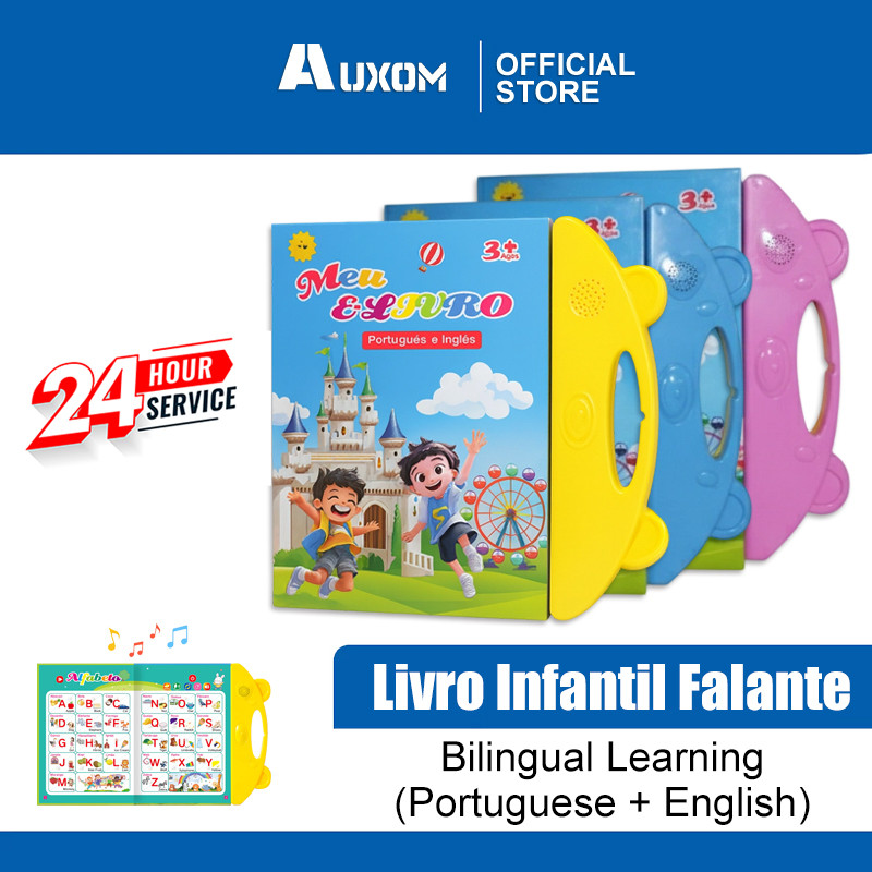 Livro Educativo Infantil Bilíngue com Toque e Som