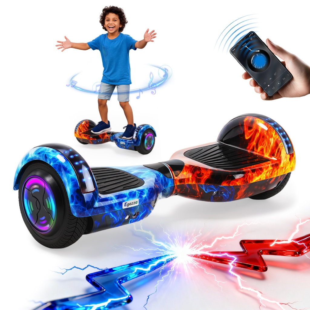 Egazza Hoverboard Infantil 6,5/7,8 pol Com Bluetoo