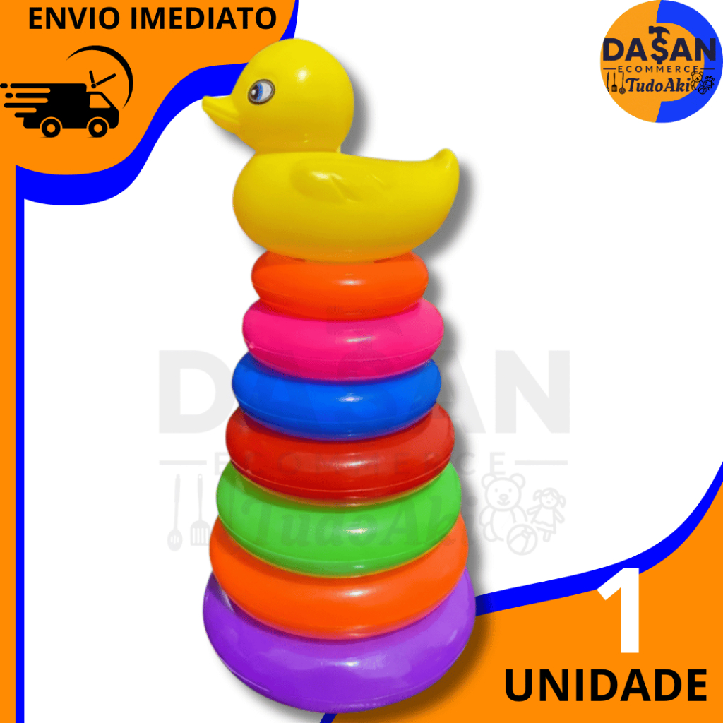 Torre de Argolas Educativa  Brinquedo Infantil com