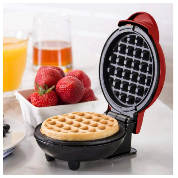 Mini Máquina de Waffles Elétrica Portátil Casa 