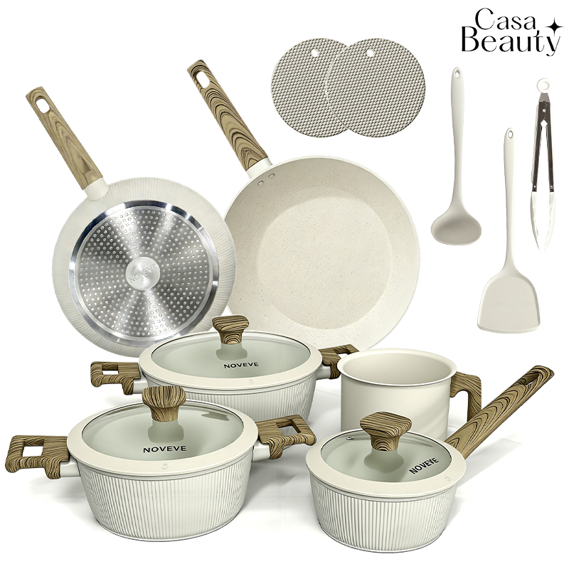 Kit Panelas Antiaderentes 13 Peças Cor Branco  Co
