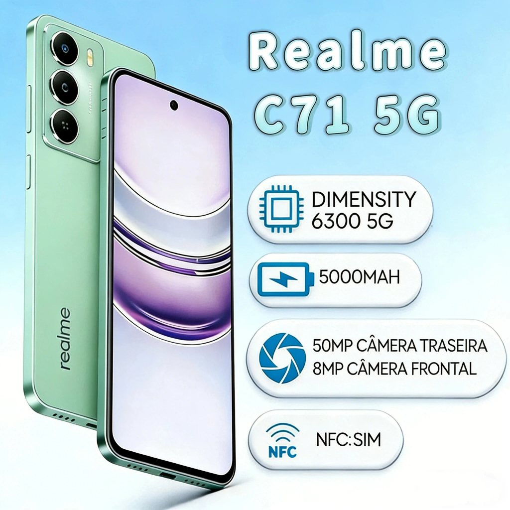 Realme C71 5G com NFC  256/8gb Ram  MediaTek Dimen