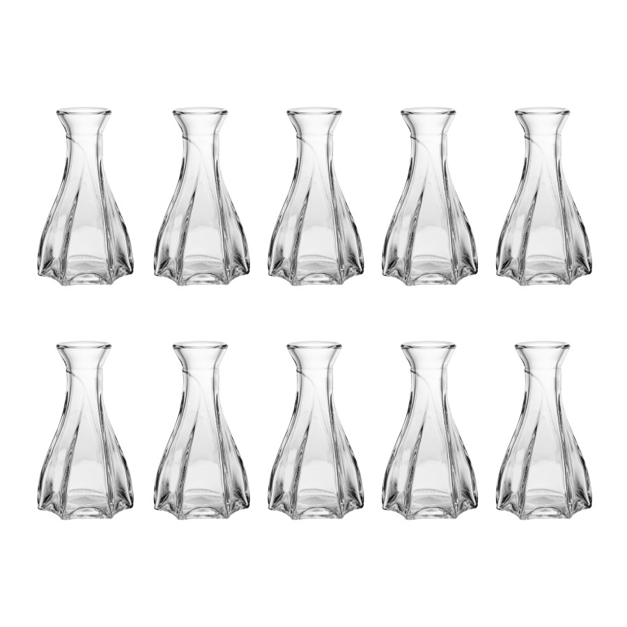 Kit 10 Vasos Decorativo 12 Cm Vidro Flores Solitá
